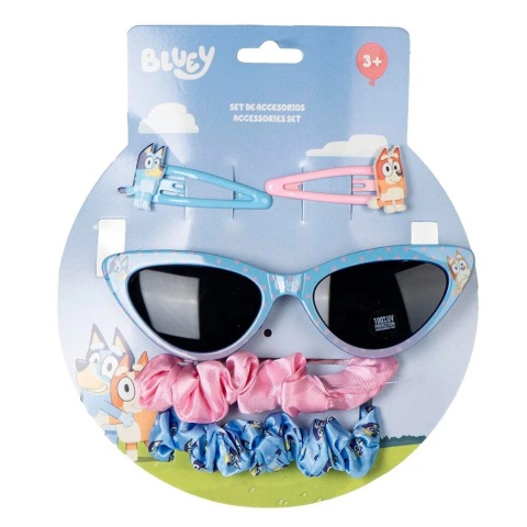 Bingo i Bluey okulary przeciwsłoneczne spinki gumki Blue frotki