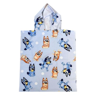 Bingo i Bluey ponczo poncho ręcznik plażowy z kapturem 50x115 cm