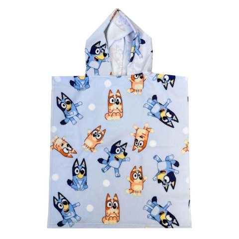 Bingo i Bluey ponczo poncho ręcznik plażowy z kapturem 50x115 cm