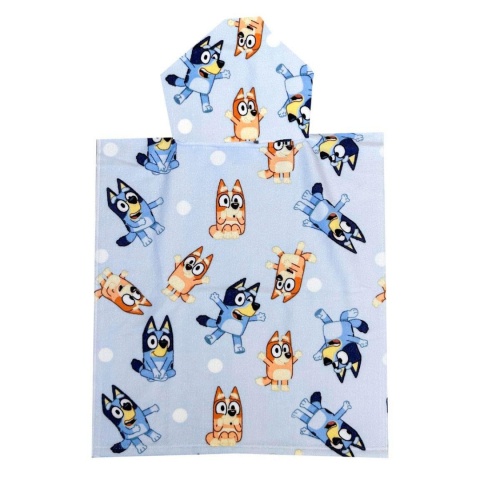 Bingo i Bluey ponczo poncho ręcznik plażowy z kapturem 50x115 cm