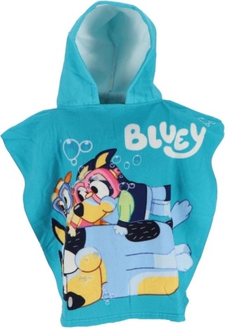 Bingo i Bluey z tatą ponczo poncho ręcznik szybkoschnący Blue 55x110