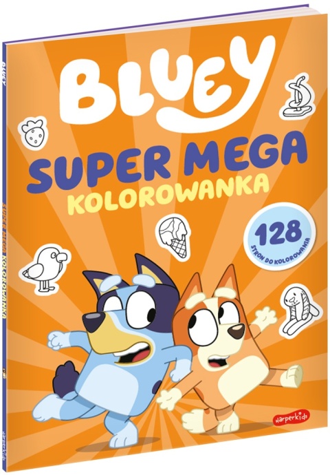 Bluey Super Mega Kolorowanka Blue i Bingo 128 stron do kolorowania