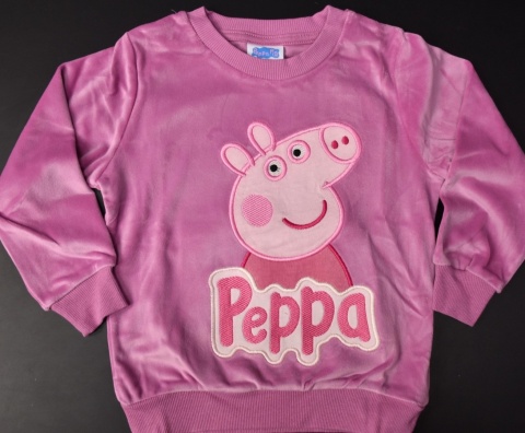Bluza dziecięca Świnka Peppa różowa Velvet ciepła dla dziewczynki 116