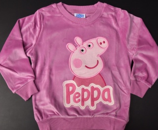 Bluza dziecięca Świnka Peppa różowa Velvet ciepła dla dziewczynki 104
