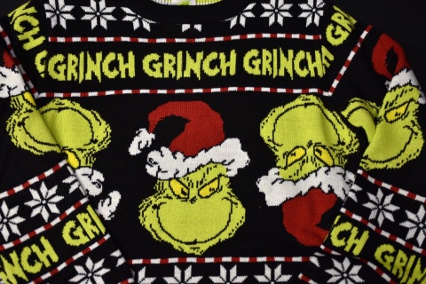 Sweter chłopięcy Grinch jesień zima świąteczny młodzieżowy 134/140