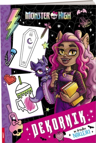 Dekornik kolorowanka Monster High w środku naklejki