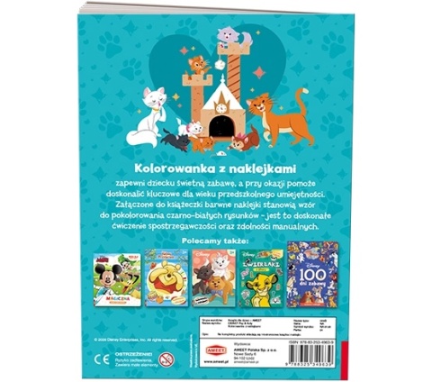 Disney Classic psy i koty kolorowanka z naklejkami