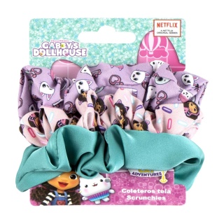 Gumki frotki scrunchies Koci domek Gabi zestaw 3 szt