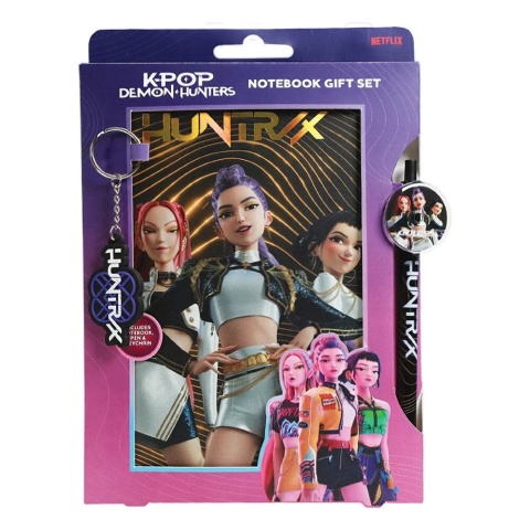 K-POP Demon Hunters Huntrix pamiętnik + długopis brelok zestaw prezentowy