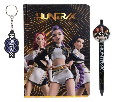 K-POP Demon Hunters Huntrix pamiętnik + długopis brelok zestaw prezentowy