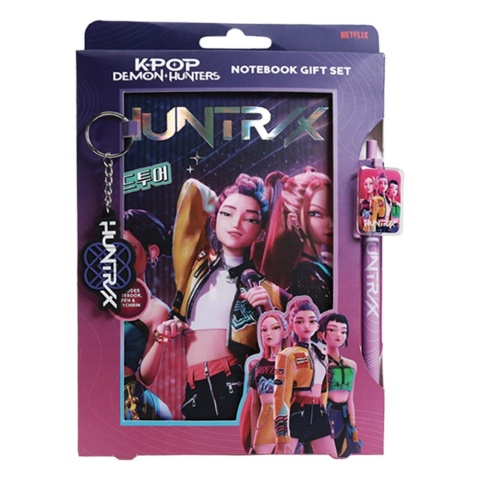 K-POP Demon Hunters Huntrix pamiętnik + długopis brelok zestaw w pudełku