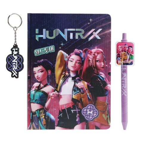 K-POP Demon Hunters Huntrix pamiętnik + długopis brelok zestaw w pudełku
