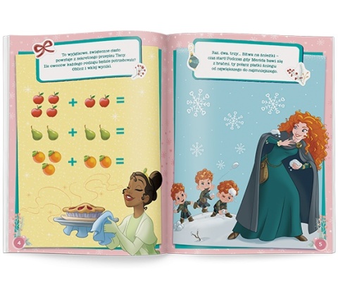Księżniczki Disney świąteczne rebusy zadania naklejki Już Święta