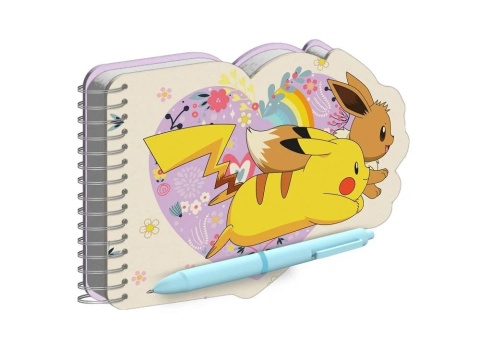 notesik na spirali z długopisem i zawieszką POKEMON Eevee Pikachu