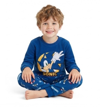 Piżama dziecięca Jeż Sonic piżamka dla chłopca Welurowa długa 110