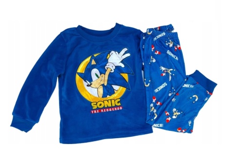 Piżama dziecięca Jeż Sonic piżamka dla chłopca Welurowa długa 110