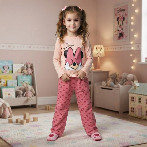 Piżama dziecięca Myszka Minnie piżamka dla dziewczynki bawełniana 110/116