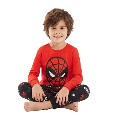 Piżama dziecięca Spiderman piżamka dla chłopca Welurowa długa 128
