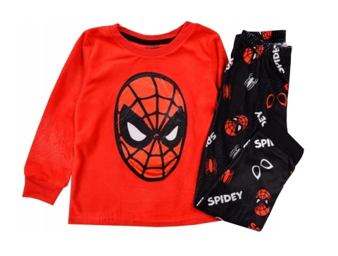 Piżama dziecięca Spiderman piżamka dla chłopca Welurowa długa 128