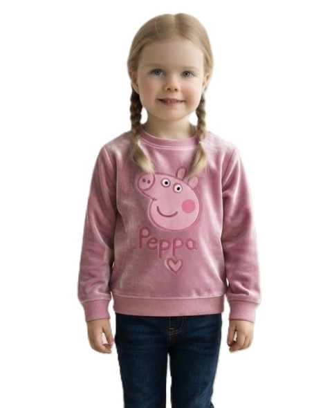 Zestaw Świnka Peppa Płaszcz przeciwdeszczowy + Bluza velvet 110