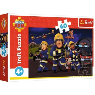 Puzzle 60 el. Strażak Sam Bohater w mundurze Trefl 17413