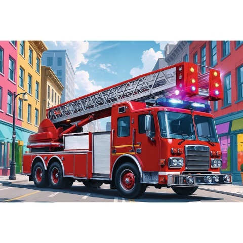 Puzzle 60 el TREFL Wóz strażacki auto specjalne 17405