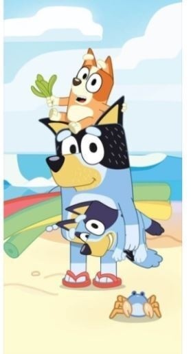 Ręcznik kąpielowy plażowy na basen szybkoschnący BINGO I BLUEY 70x140