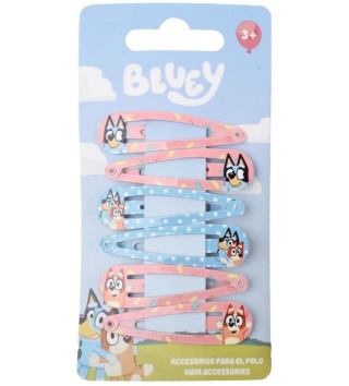 Spinki do włosów Bingo i Bluey pieski Blue 6 szt