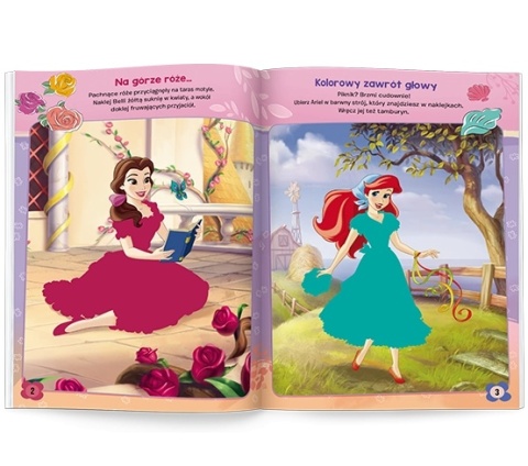Ubieranki naklejanki brokatowe naklejki Księżniczki Disney