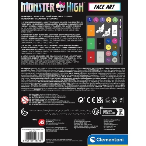 Zestaw do malowania twarzy makijażu z lusterkiem Monster High na Hallowen