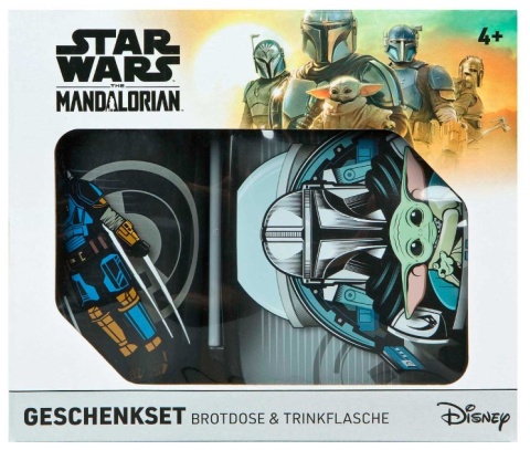 Bidon na wodę 500ml + śniadaniówka z przegródkami Star Wars Mandalorian
