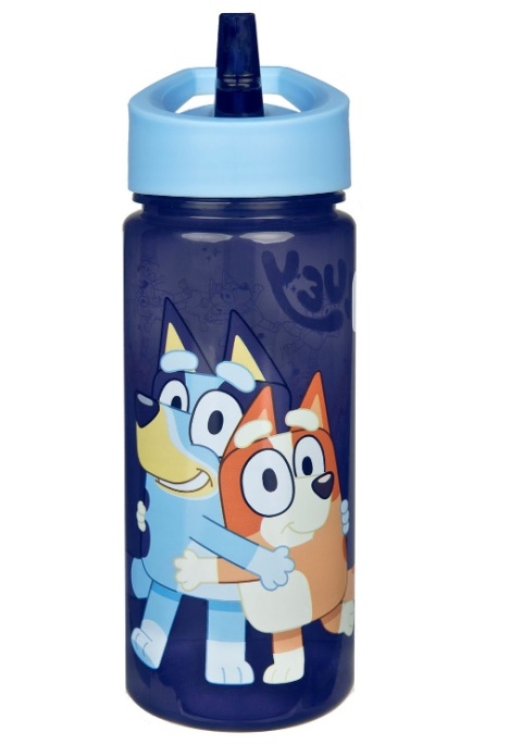Bidon na wodę butelka ze słomką ustnikiem Bluey i Bingo pieski 500ml
