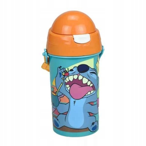 Bidon ze słomką na wodę Lilo i Stitch 500 ml z paskiem