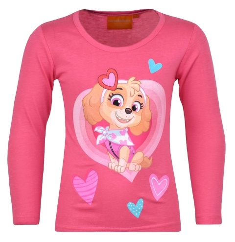 Bluzka t-shirt dziecięcy Psi Patrol długi rękaw dla dziewczynki bawełna 98