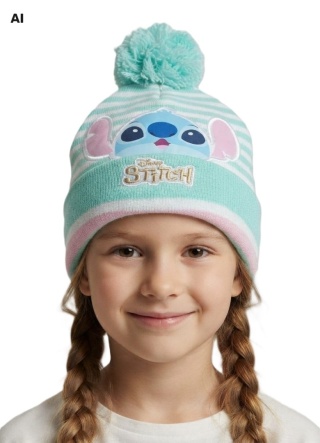 Czapka dziecięca Stitch ciepła jesienna zimowa dla dziewczynki 7-9 lat 54