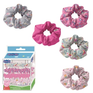 Gumki frotki do włosów scrunchies Świnka Peppa 5 SZT