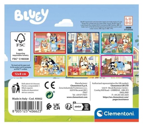 Bluey klocki obrotowe do układania 6 szt Clementoni