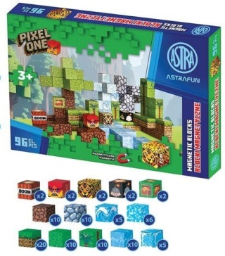 Klocki magnetyczne Pixel One Dżungla 96-el. Astrafun, Astra 004