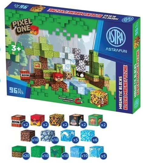 Klocki magnetyczne Pixel One Dżungla 96-el. Astrafun, Astra 004