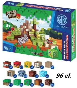 Klocki magnetyczne Pixel One farma 96-el. Astrafun, Astra 009