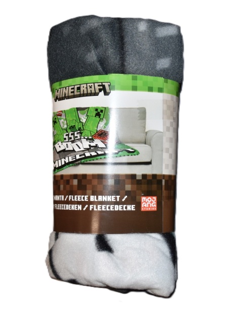 Kocyk koc pled dziecięcy polarowy 100x140 cm + poszewka 40x40 cm Minecraft