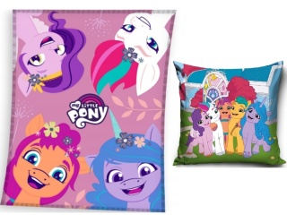 Kocyk koc pled dziecięcy polarowy 100x140cm + poszewka 40x40 My little pony