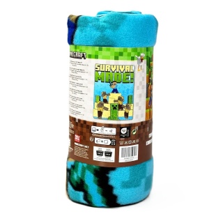 Kocyk koc polarowy 100x140 + poszewka 40x40 Minecraft