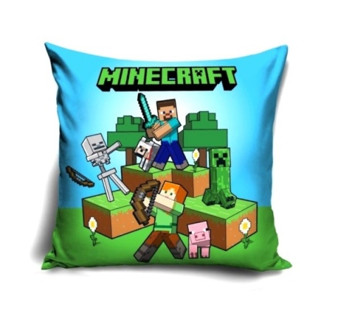 Kocyk koc polarowy 100x140 + poszewka 40x40 Minecraft