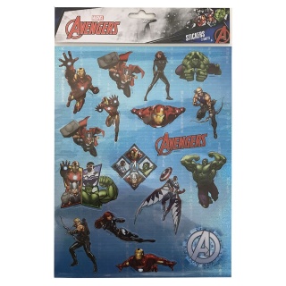Naklejki zestaw metaliczne Avengers Hulk Thor Kapitan Ameryka Iron man