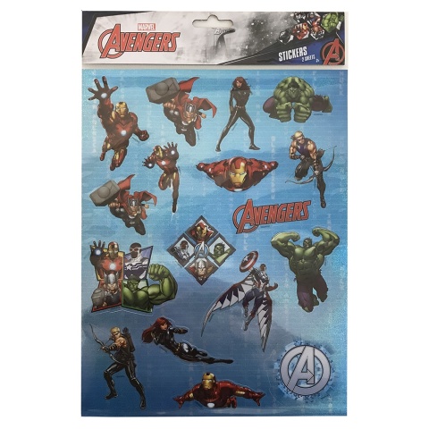 Naklejki zestaw metaliczne Avengers Hulk Thor Kapitan Ameryka Iron man