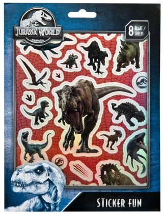Naklejki zestaw metaliczne JURASSIC WORLD 300szt