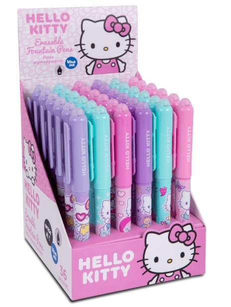 Pióro dla dzieci do nauki pisania wymazywalne ze stalówką Hello Kitty 1szt mix