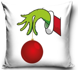 Poszewka na poduszkę 40x40 jasiek świąteczna Grinch bombka