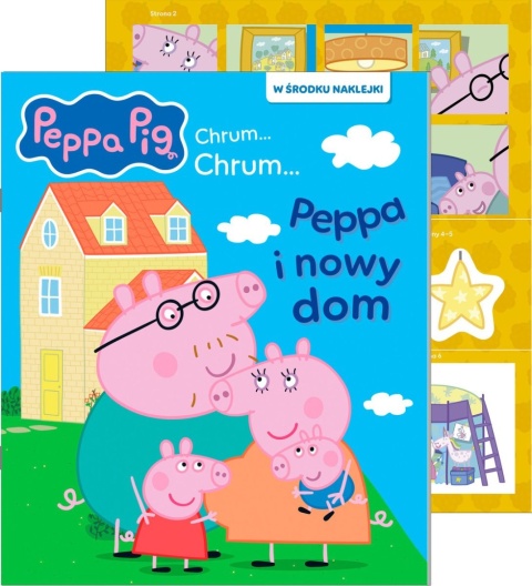 Świnka Peppa kolorowanka rebusy z naklejkami Chrum Peppa i nowy dom